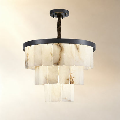 Black Copper Alabaster Chandelier