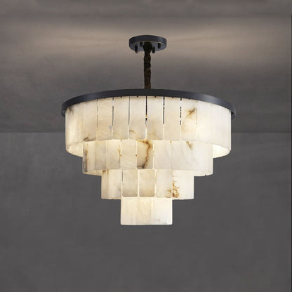Black Copper Alabaster Chandelier