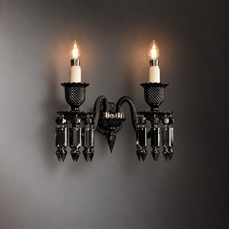 Black Prism Crystal 2-Light Wall Sconce 16.5"