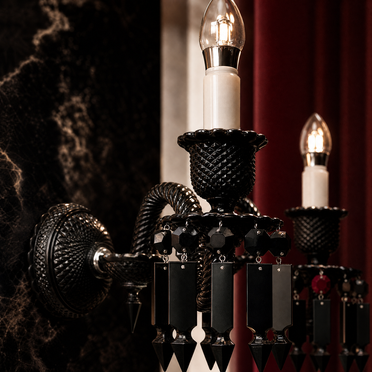 Black Prism Crystal 2-Light Wall Sconce 16.5"