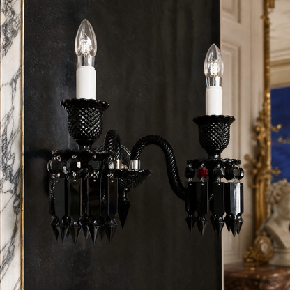 Black Prism Crystal 2-Light Wall Sconce 16.5"