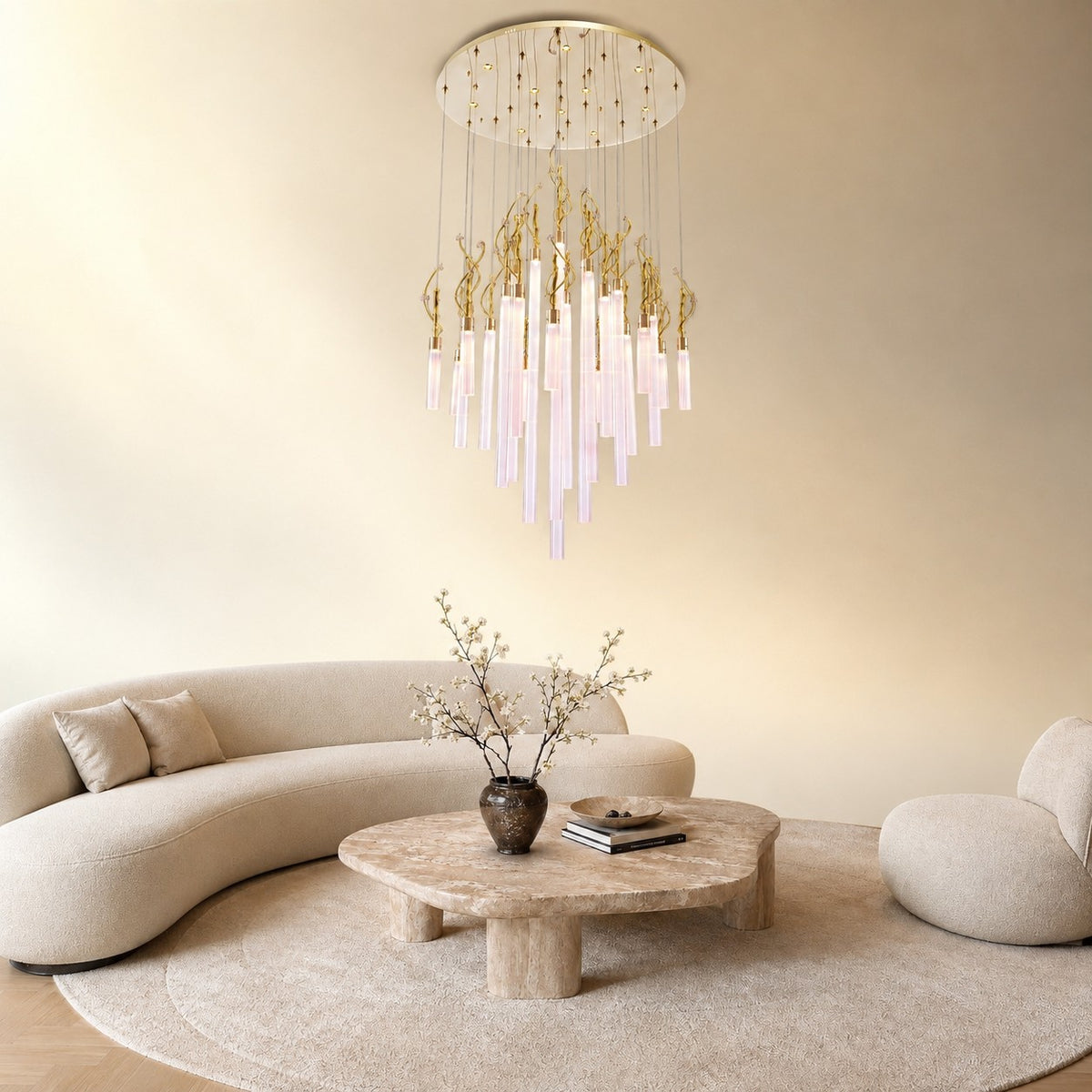 Braevan Modern Glass Round Chandelier 47"