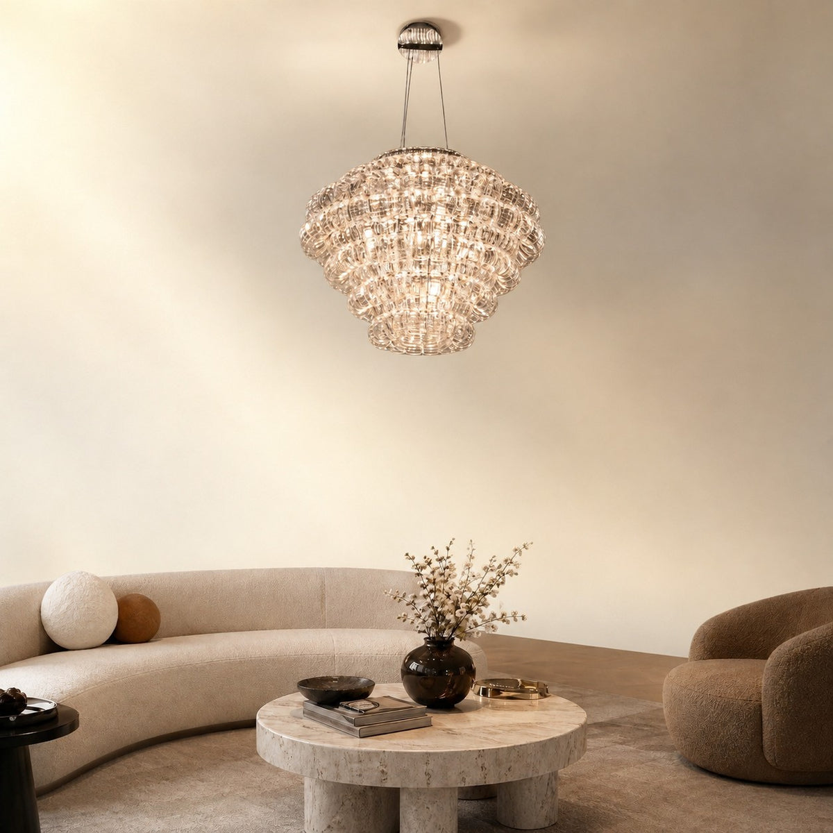Braor Modern Glass Chandelier 31"