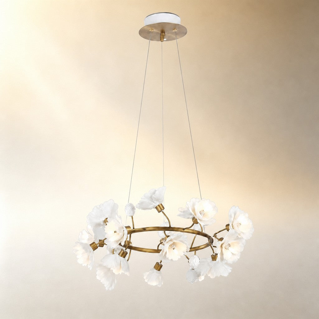 Brass Ceramic Chandelier
