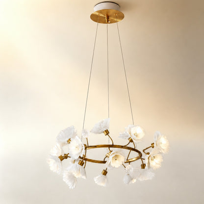 Brass Ceramic Chandelier