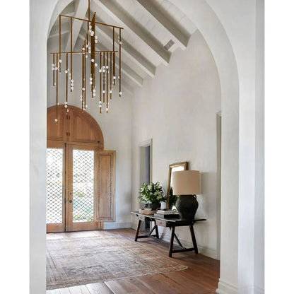 Brass Drop System Chandelier - 76 heads L 220cm x W 180cm x H 400cm / L 86.6" x W 70.9" x H 157.5"BlackBlushlighting