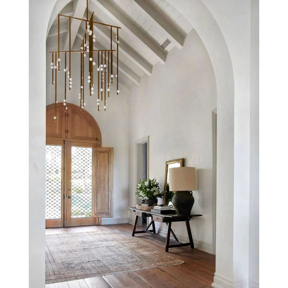 Brass Drop System Chandelier - 76 heads L 220cm x W 180cm x H 400cm / L 86.6" x W 70.9" x H 157.5"BlackBlushlighting