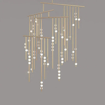 Brass Drop System Chandelier - 76 heads L 220cm x W 180cm x H 400cm / L 86.6" x W 70.9" x H 157.5"BrassBlushlighting