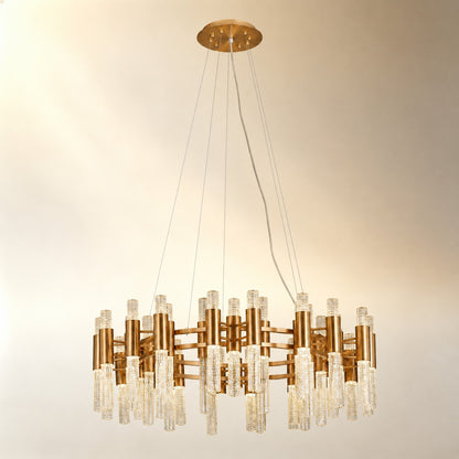 Brass Halo Chandelier