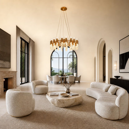 Brass Halo Chandelier