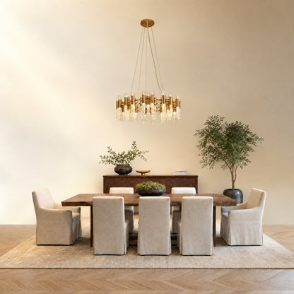 Brass Halo Chandelier