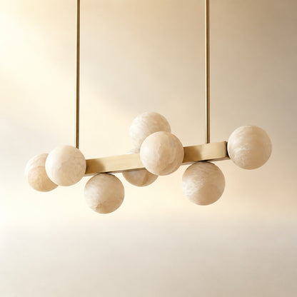 Brass Multi-orb Alabaster Pendant Light