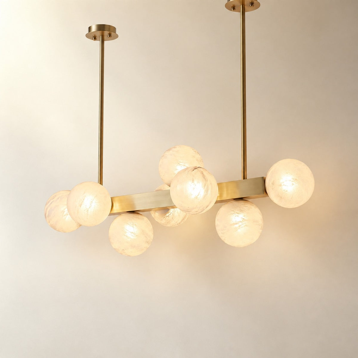 Brass Multi-orb Alabaster Pendant Light