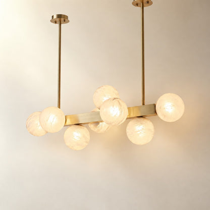 Brass Multi-orb Alabaster Pendant Light