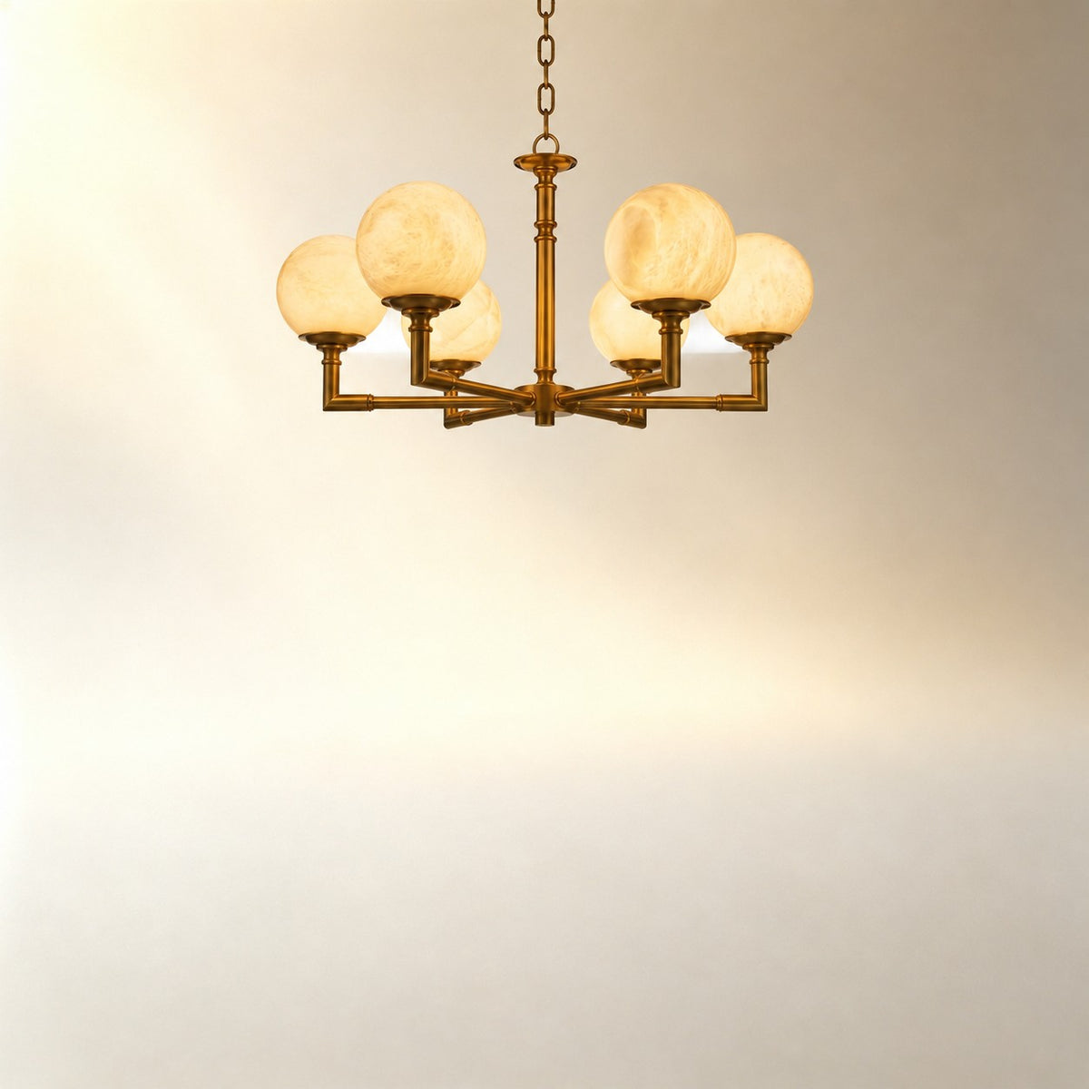 Brass Orb Classic Alabaster Pendant Light
