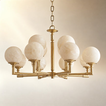 Brass Orb Classic Alabaster Pendant Light