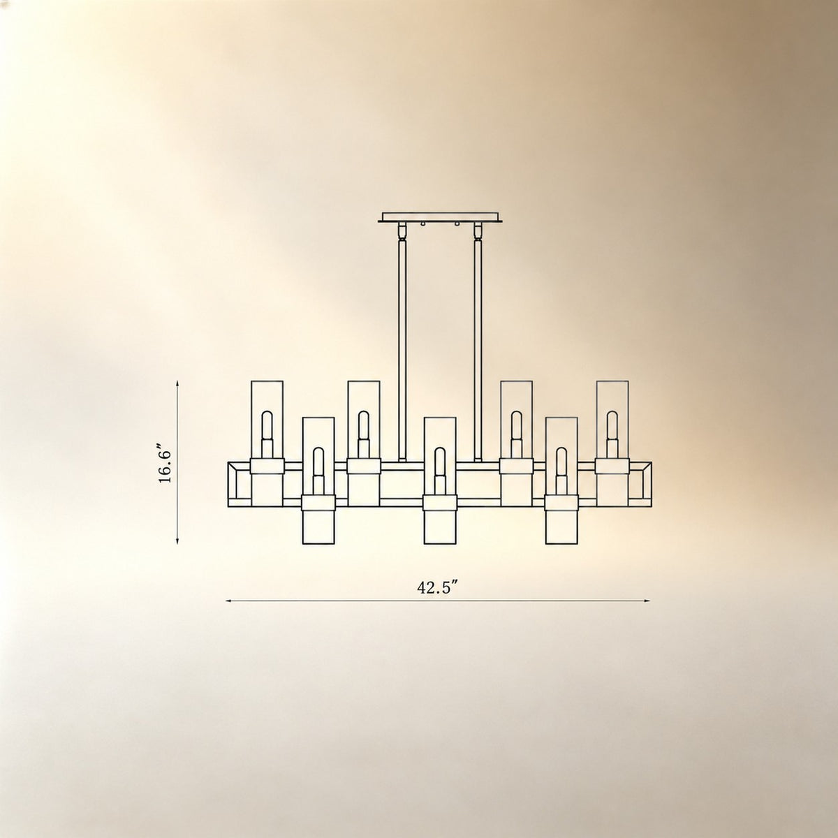 Brio Rectangular Chandelier 43"