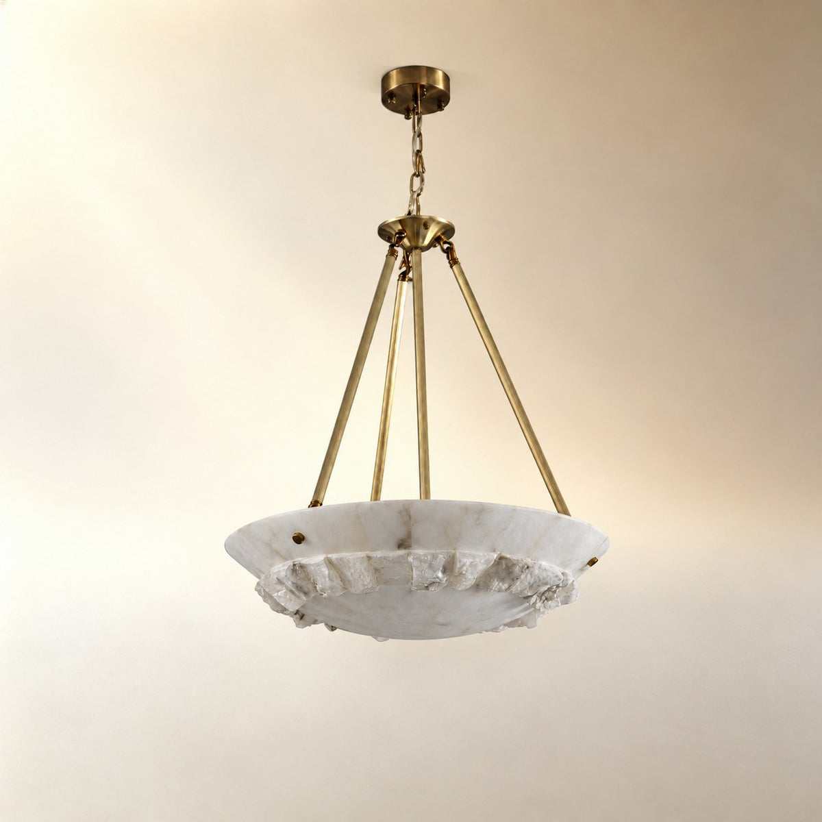 Brior Modern Brass Alabaster Pendant Light