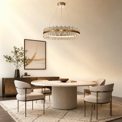 Brushed Gold Glass Fringe Modern Chandelier