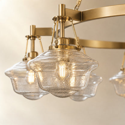 Bubble Glass 8-Light Round Pendant D1000