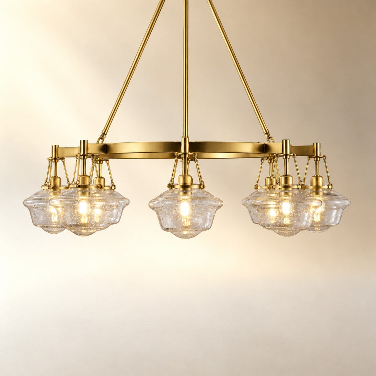 Bubble Glass 8-Light Round Pendant D1000