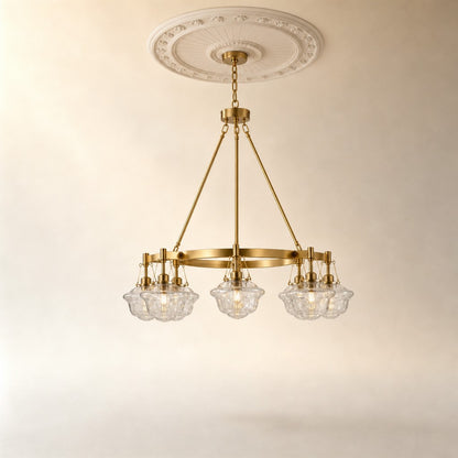 Bubble Glass 8-Light Round Pendant D1000