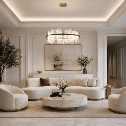 Quenia Handblown Glass Petal Chandelier