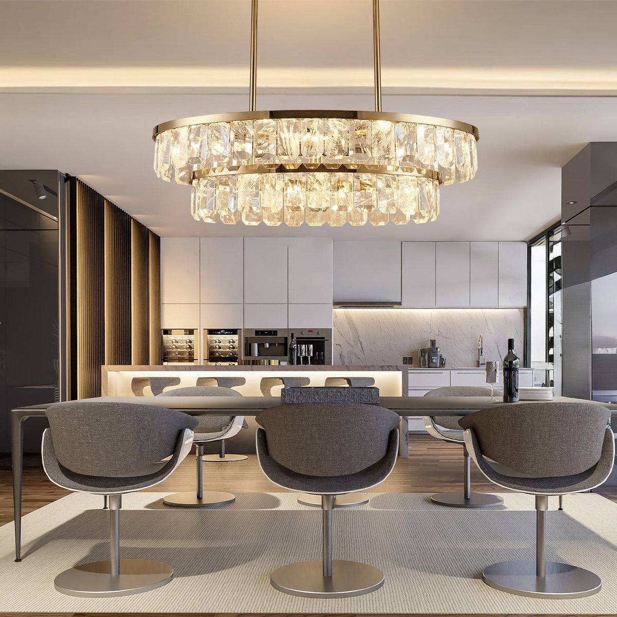 Fenis Linear Crystal Chandelier