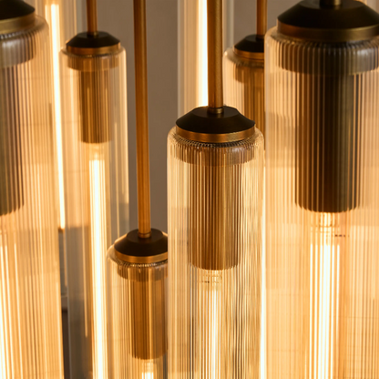 Colleena Fluted Glass Round Chandelier