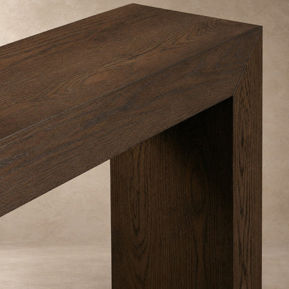 Happyarcadian Waterfall Edge Solid Oak Hallway Table