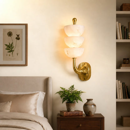Calista Spanish Alabaster Mid Century Wall Sconce