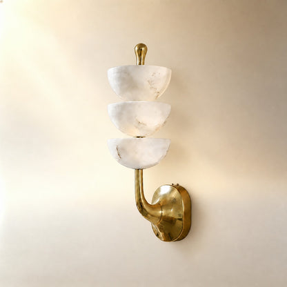 Calista Spanish Alabaster Mid Century Wall Sconce