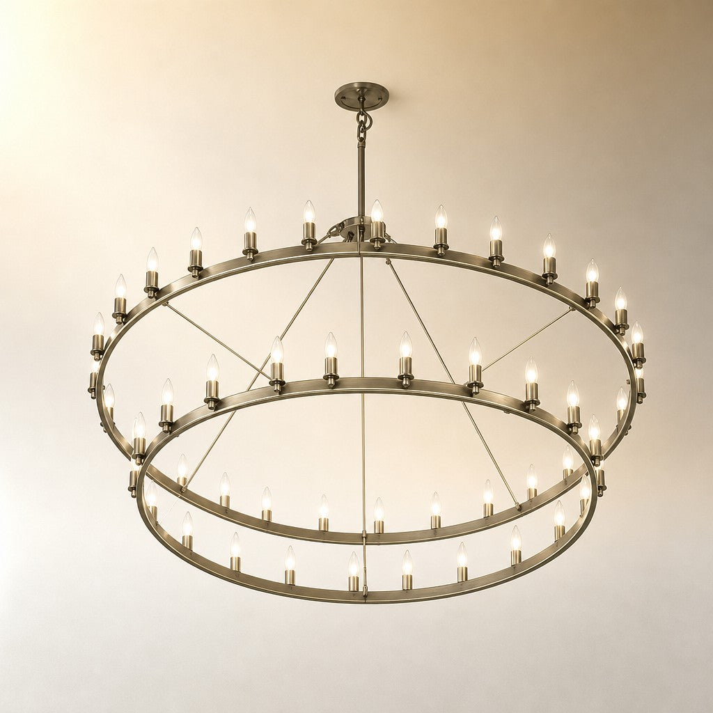 Camilo Vintage Candelabra 2-Tier Round Chandelier