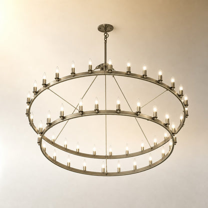 Camilo Vintage Candelabra 2-Tier Round Chandelier