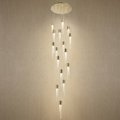 Cascading Glass Chandelier 24"