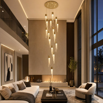 Cascading Glass Chandelier 24"