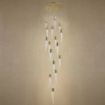 Cascading Glass Chandelier 24"