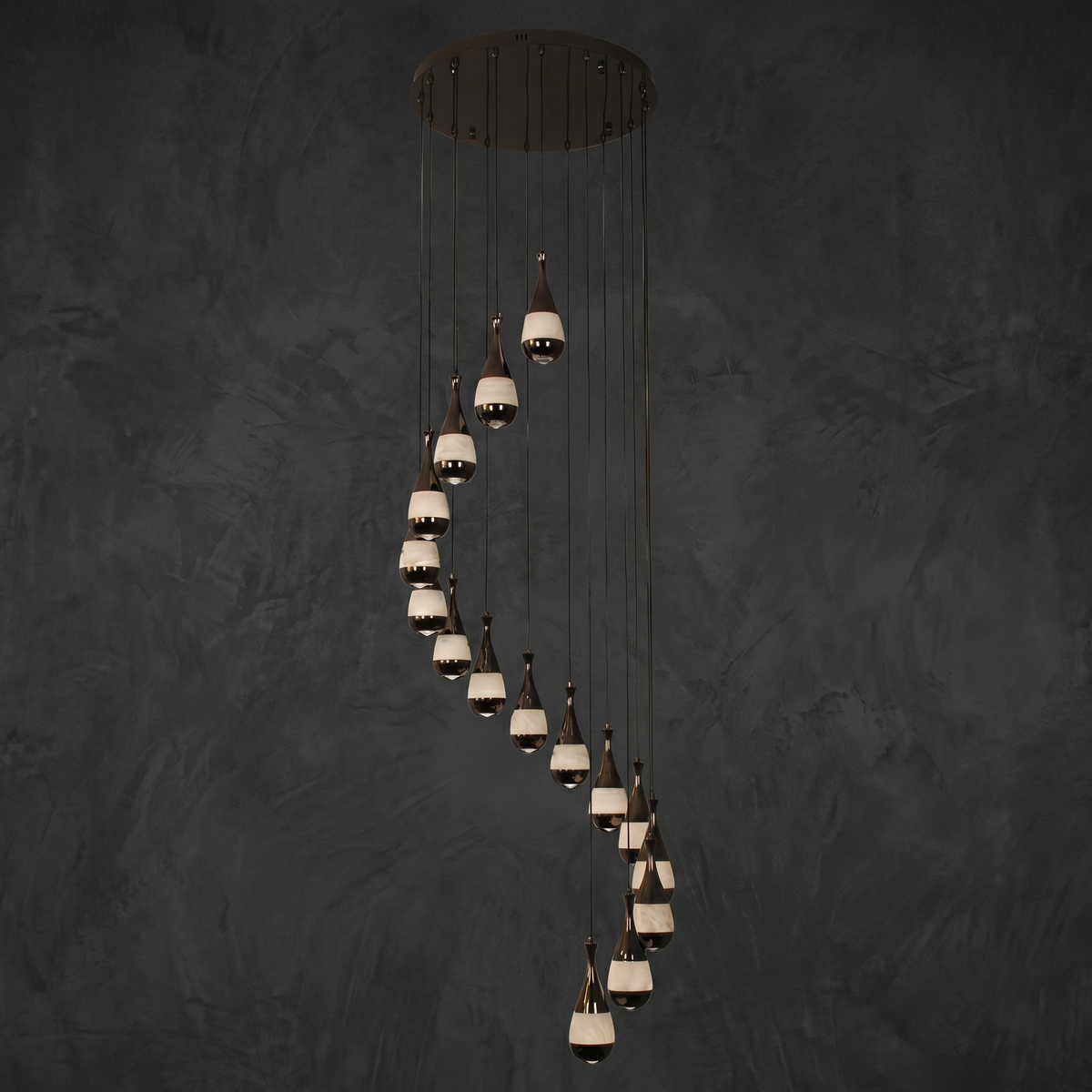 Caeen Spiral Alabaster Pendant Chandelier