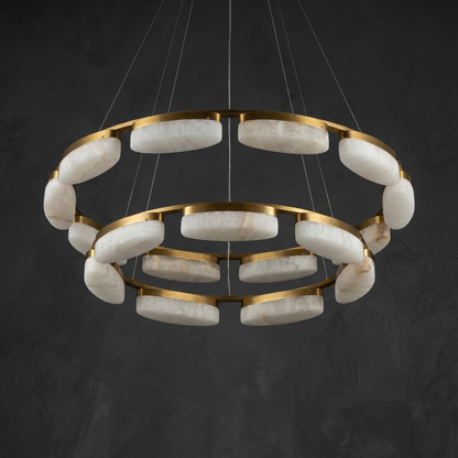 Ilyen Modern Ring Alabaster Chandelier