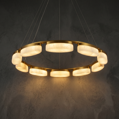 Ilyen Modern Ring Alabaster Chandelier