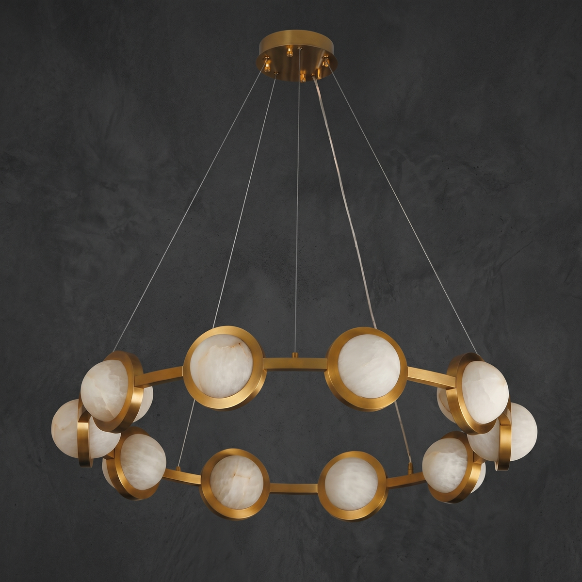 Daeen Modern Alabaster Ring Chandelier