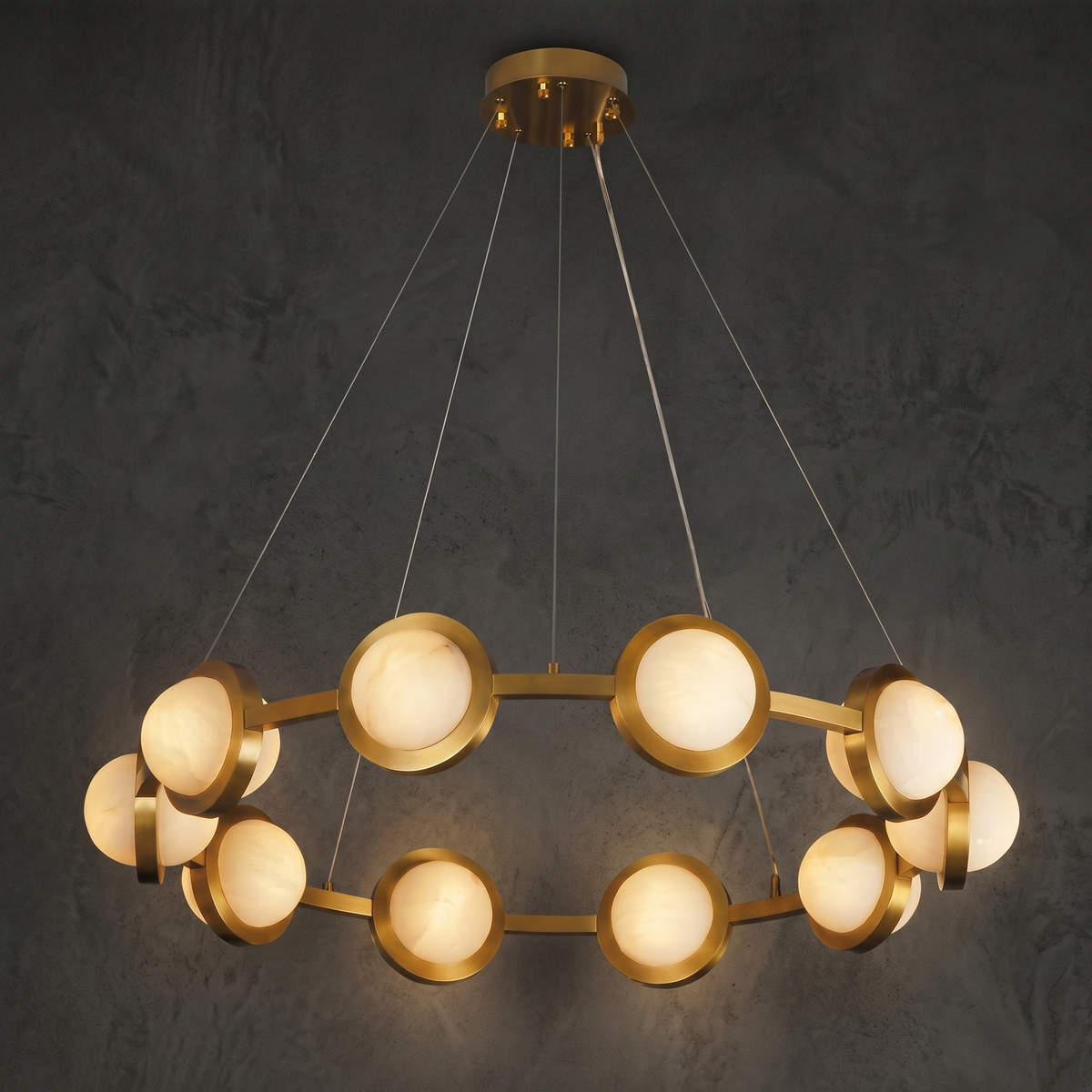 Daeen Modern Alabaster Ring Chandelier