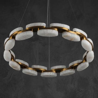Ilyen Alabaster Round Ring Chandelier