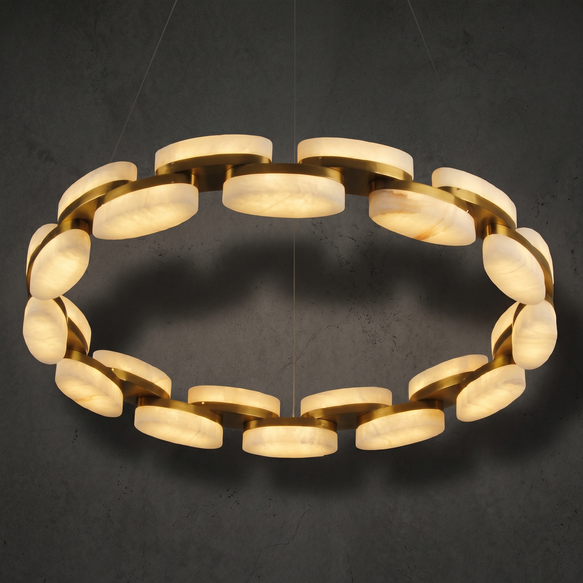 Ilyen Alabaster Round Ring Chandelier