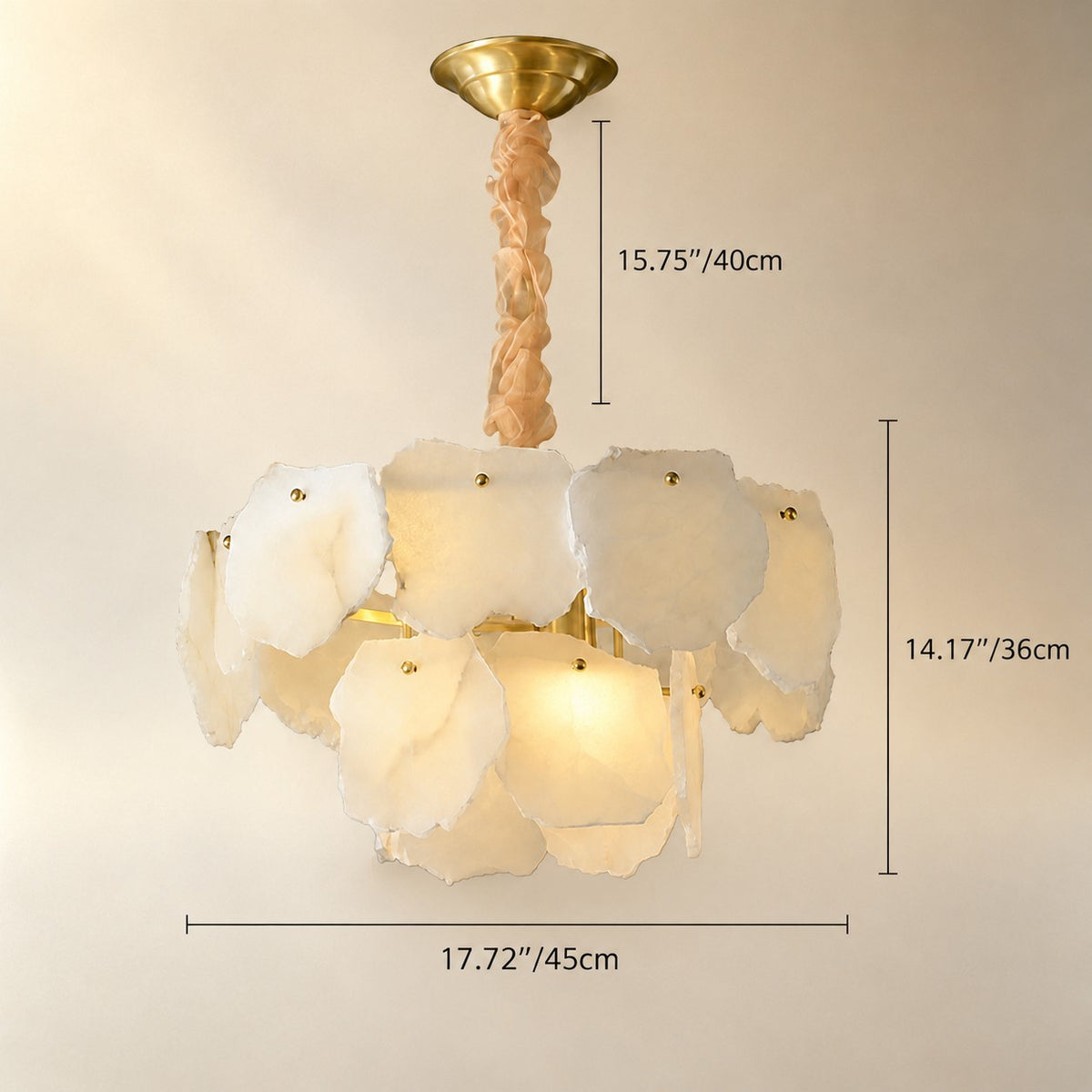 Celestara Spanish Alabaster French Art Deco Chandelier