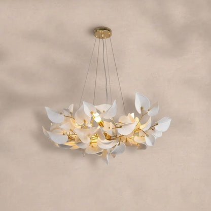Ceramic Ginkgo Leaf Chandelier