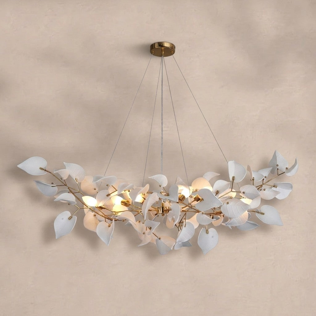 Ceramic Ginkgo Leaf Chandelier