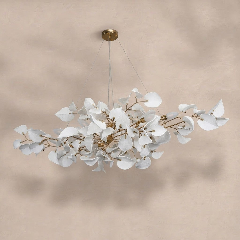 Ceramic Ginkgo Leaf Chandelier