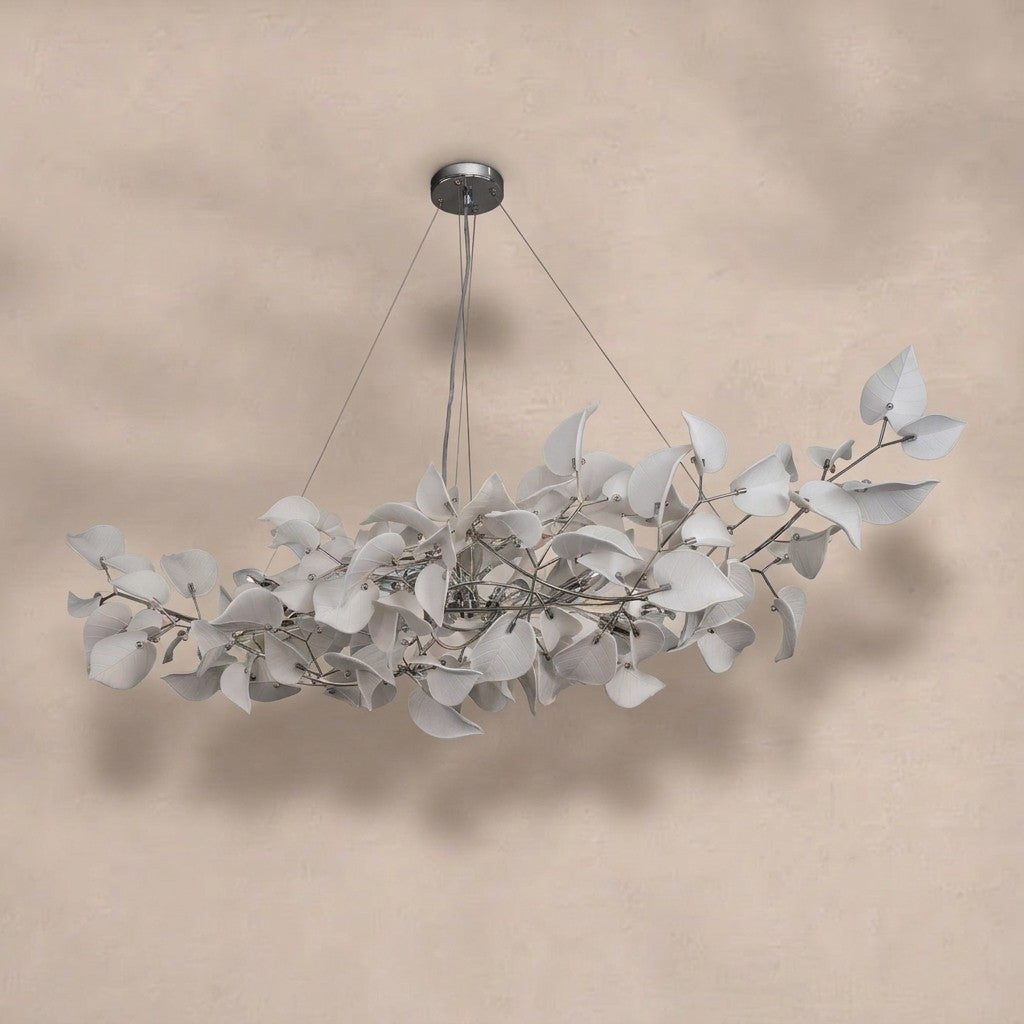 Ceramic Ginkgo Leaf Chandelier