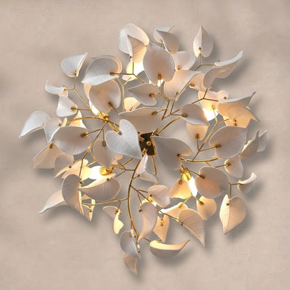 Ceramic Ginkgo Leaf Chandelier